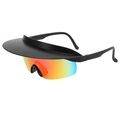 Outdoor visor sunglasses with rainbow mirrored lenses for cycling and sports activities - Black Frame Red Mirror