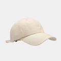 Casquette de baseball minimaliste beige en coton avec structure à six panneaux - L (58-60cm) / Beige