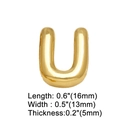 Detailed size view of golden 26 letters DIY charm for belt bracelets letter U - Gold U