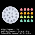 Mini strawberry silicone mold with 18 cavities for resin jewelry and chocolate making - 4#B1144 Strawberry Triangle / Clear