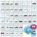 Set of 46 educational transport flashcards for kids featuring diverse engineering vehicles - Construction Vehicles 46 Sheets