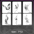 Floral herbal tattoo sticker with 7x12cm size featuring elegant vintage flower pattern - Minimalist Ink Style