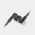 Dark brown faux crocodile leather wide shoulder strap with silver metal swivel hooks - Grey With Silver Buckle