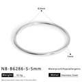 Vista dettagliata del bracciale in acciaio inossidabile argento con diametro 63 mm - Argento-5mm (NB-B6287-S-5mm)