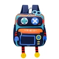 Robot shaped kids backpack in blue and orange with movable limbs for nursery school - Green