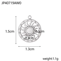 Silver sun totem pendant with dimensions 1.5cm by 1.3cm and 1.1g weight details - Silver Sun Totem (JP40719AW0)