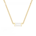 Collana in acciaio inossidabile placcato oro 14K con pietra portafortuna APR-CRYSTAL - Aprile Bianco (Colore Diamante/Cristallo) / Oro