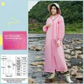 Reusable cherry pink EVA raincoat with hood and storage bag for outdoor protection - 19 Strands 150g Cherry Blossom Pink Adult Drawstring Neck