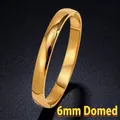Sleek 6mm gold titanium steel bangle featuring a polished domed surface design for women - Outer Arc (40-A-4) / 6mm Width / Gold