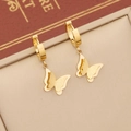 Eleganti orecchini a farfalla dorati con texture lucide e opache in una confezione - 3# Orecchini