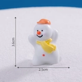 Miniature Christmas snowman figurine with orange hat and yellow scarf for DIY snow decor - No.7 Running Away Snowman / Orange Hat