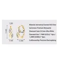 S925 sterling silver leaf hoop earrings featuring brilliant D color moissanite stones - Leaf / K Yellow Gold
