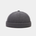 Bonnet docker gris minimaliste en velours côtelé avec texture côtelée pour l'automne. - Réglable / Gris