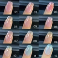 Translucent cat eye nail polish gel in 12 shimmering colors from pink to blue - 12 Colors Collection Set