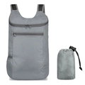 Grey lightweight foldable outdoor travel backpack with matching compact storage bag - Dark Gray