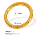 Polished 18K gold plated stainless steel bangle with 63.6mm inner diameter - Large (10.5mm Width) / Gold