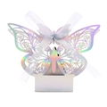 Detailed shot of laser-cut butterfly wedding candy box in iridescent laser paper - Mirror Iridescent
