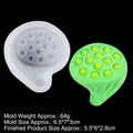 Stampo in silicone a forma di loto per fai da te con esempio in resina verde - Baccello di Loto / Trasparente