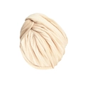 Beige thickened elastic turban hat with stylish crossover twist for women - Beige