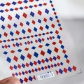 Adesivo per unghie sottile con motivo a quadri argyle rosso e blu design TS-689 - Argyle Rosso Blu (TS-689)