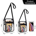 Size comparison of clear PVC crossbody bags with large and small capacity options - Large (22*17*6cm) / Black