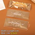 Golden 5.5x15cm long food packaging bags with heart print for candy and snacks - Golden Happiness 2-in-1 / Pack of 100