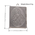 Silver 316L stainless steel book-shaped locket pendant with Virgin Mary engraving - Square Style B Virgin Mary 35*27mm