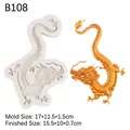Chinese dragon silicone mold B108 for cake decorating with golden 3D dragon finish - B108 / Gray