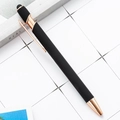 Matte black and rose gold 2-in-1 stylus ballpoint pen with sleek aluminum barrel - Black