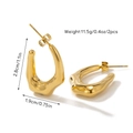 Detailed size chart for gold semi-circle earrings showing dimensions 2.8cm and 1.9cm - U-Shape Fluid Earrings