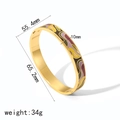 Detailed size chart of a 10mm wide gold enamel bangle with colorful wave patterns - Multicolor Wave Style (TB7121-PL)
