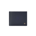 Portafoglio da uomo blu navy in pelle a grana incrociata con dettaglio logo M in metallo - Blu scuro