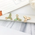 Zinc alloy green enamel mermaid tail pendants for DIY jewelry and accessory making - Mermaid Tail