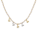 Elegant pearl choker necklace featuring gold and silver cherry pendants for women - Gold Smooth Surface Mixed Cherry Necklace