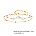 Détails du fermoir 18KGP et dimensions du bracelet de perles avec smiley doré - Double Couche Perle Pendentif Perle Dorée / Doré