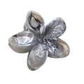 Gray marble pattern plumeria hair claw clip with elegant acetate texture finish - Marble Plumeria [Dark Grey]