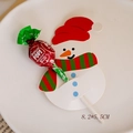 Christmas snowman lollipop paper card decoration for DIY holiday candy packaging - Snowman With Gift Shape / 48-50 Pieces/Pack