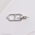 Polierter S925 Sterlingsilber Schweinenase-Verschluss für DIY-Schmuckhalsketten - Weißgold