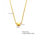 Detailweergave van een gouden kubus hanger ketting met afmetingen en specificaties - Gouden Kubus