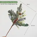 Artificial snowy pine branch with eucalyptus and pine cones, 58.5cm Christmas decor - (x240911) 50cm Snowy Eucalyptus Pine