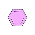 Purple hexagonal chemical molecule enamel pin with black lines and geometric design - Purple Geometric Hexagon Style(XZ2285)