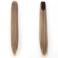 Long straight light brown ponytail hairpiece with secure black claw clip attachment - M12-613-Mixed Golden Blonde