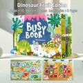 Educational dinosaur and fruit busy book with interactive hook and loop stickers - Small Busy Book (Dinosaur Fruit Theme)