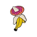 Spilla smaltata banana e ciambella in lega gialla per uno stile di moda unico - Lega di zinco / Stile Divertente Ciambella alla Banana