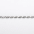 Collana a catena in acciaio inossidabile argento con maglie ovali piatte lucide - 1.3mm (40+5cm) / Color Acciaio