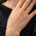 Bracciale ad anello dorato minimalista con piccoli zirconi per le donne - Oro con 5 trapani
