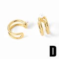 Polsino auricolare a doppio strato placcato oro con perle bianche e pietre di zircone - Stile Perla a Doppio Anello (D)
