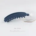 Matte donkerblauwe bananenklem voor hoge paardenstaart met dubbele vlecht tanden - Matte Banaan Clip / 3*13cm / Marineblauw
