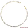 Collier tennis doré de 6,0 mm avec oxydes de zirconium ronds et fermoir sécurisé - Style Collier (VL537) / Collier Or