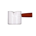 75ml heat-resistant glass measuring cup with wooden handle and dual spouts - 100ml Wood Handle Measuring Cup (Single Scale)